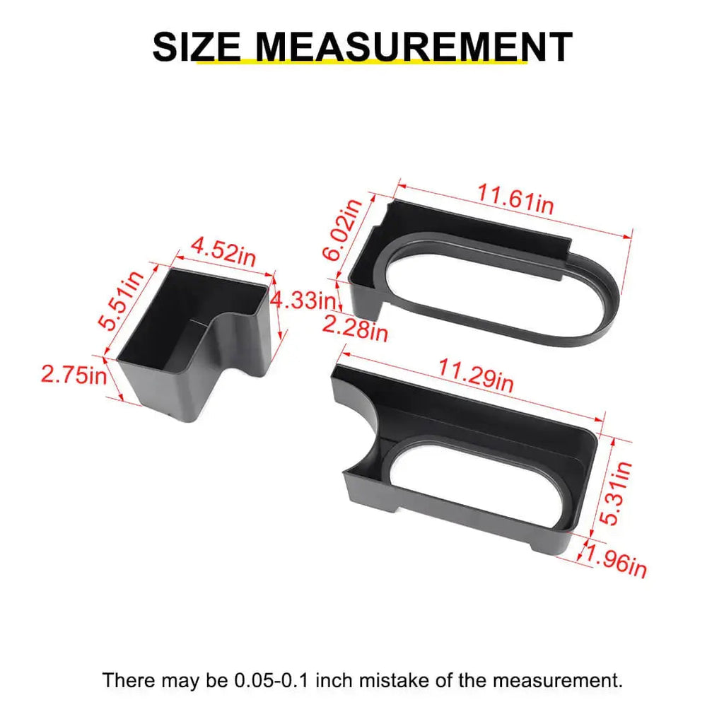 For 2007-2010 Jeep Wrangler JK Interior Center Console Gear Shift Cup Holder Storage Box (3 pcs)