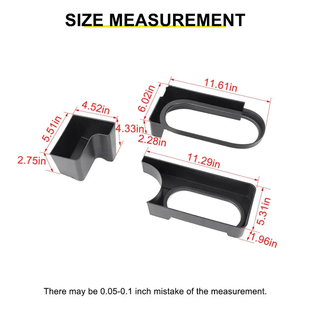 For 2007-2010 Jeep Wrangler JK Interior Center Console Gear Shift Cup Holder Storage Box (3 pcs)