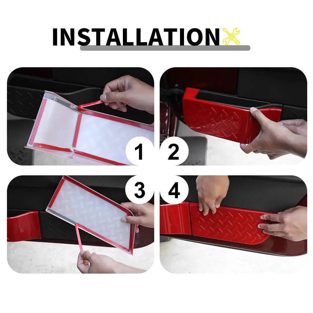 For 2007-2010 Jeep Wrangler JK Interior Door Panel Decor Cover Trim (4 pcs)