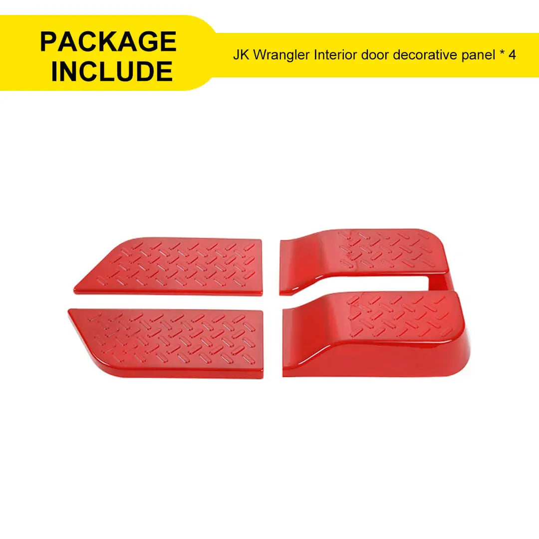 For 2007-2010 Jeep Wrangler JK Interior Door Panel Decor Cover Trim (4 pcs)