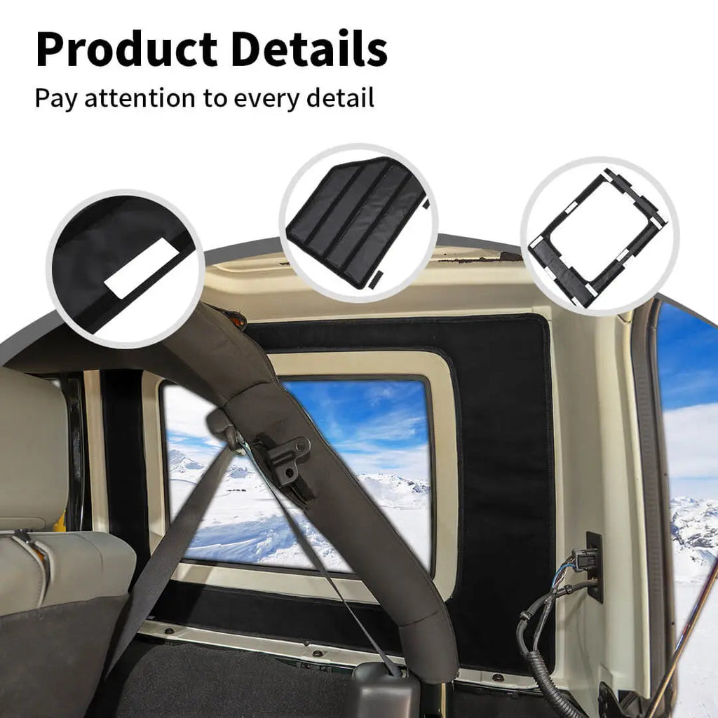 For 2007-2010 Jeep Wrangler JK Interior Rear Window Roof Heat Insulation Cotton (6 pcs)