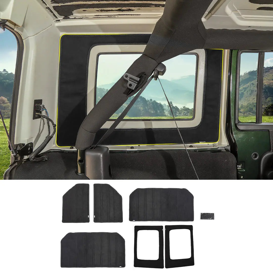 For 2007-2010 Jeep Wrangler JK Interior Rear Window Roof Heat Insulation Cotton (6 pcs)