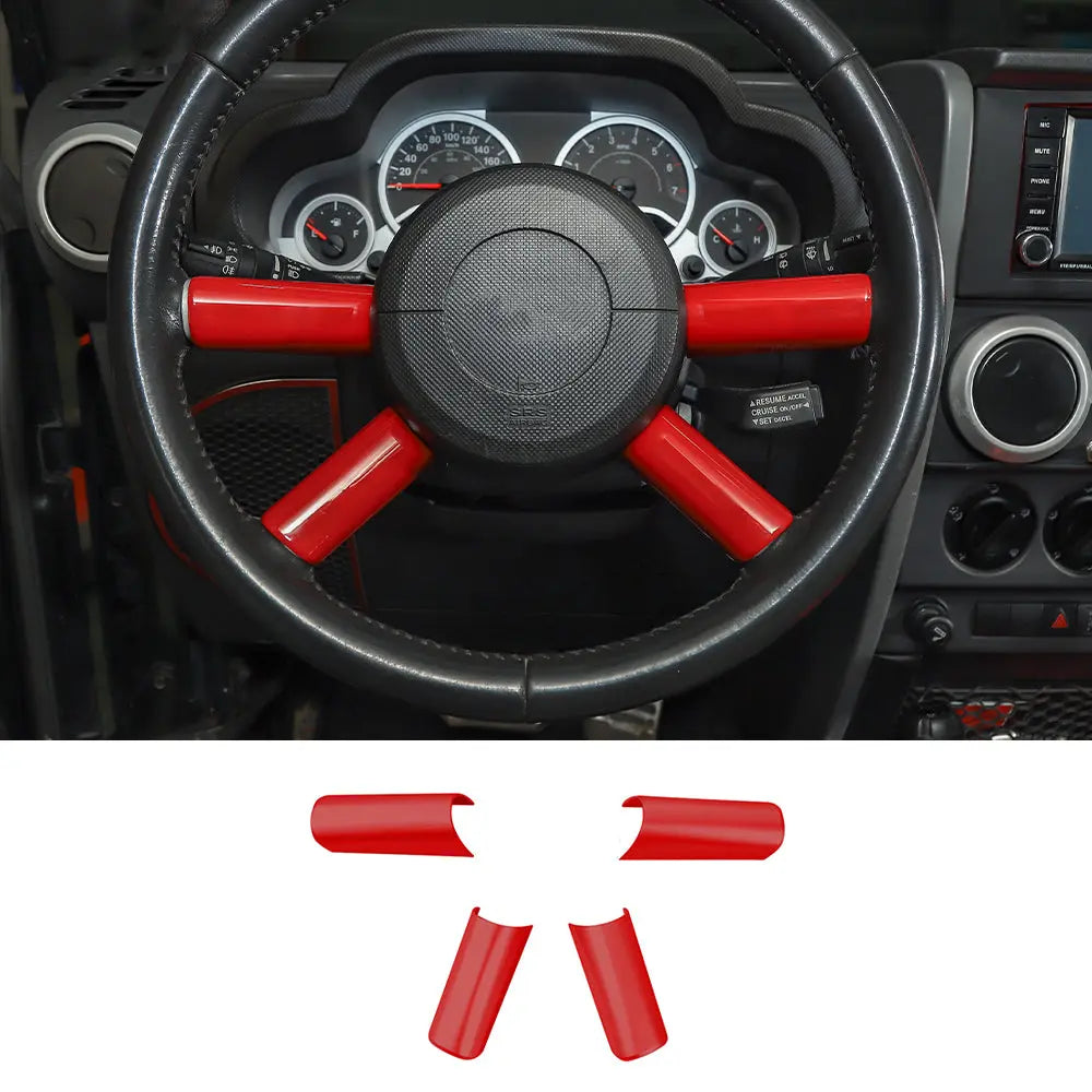 For 2007-2010 Jeep Wrangler JK JKU 2 Door & 4 Door Steering Wheel Cover Trim
