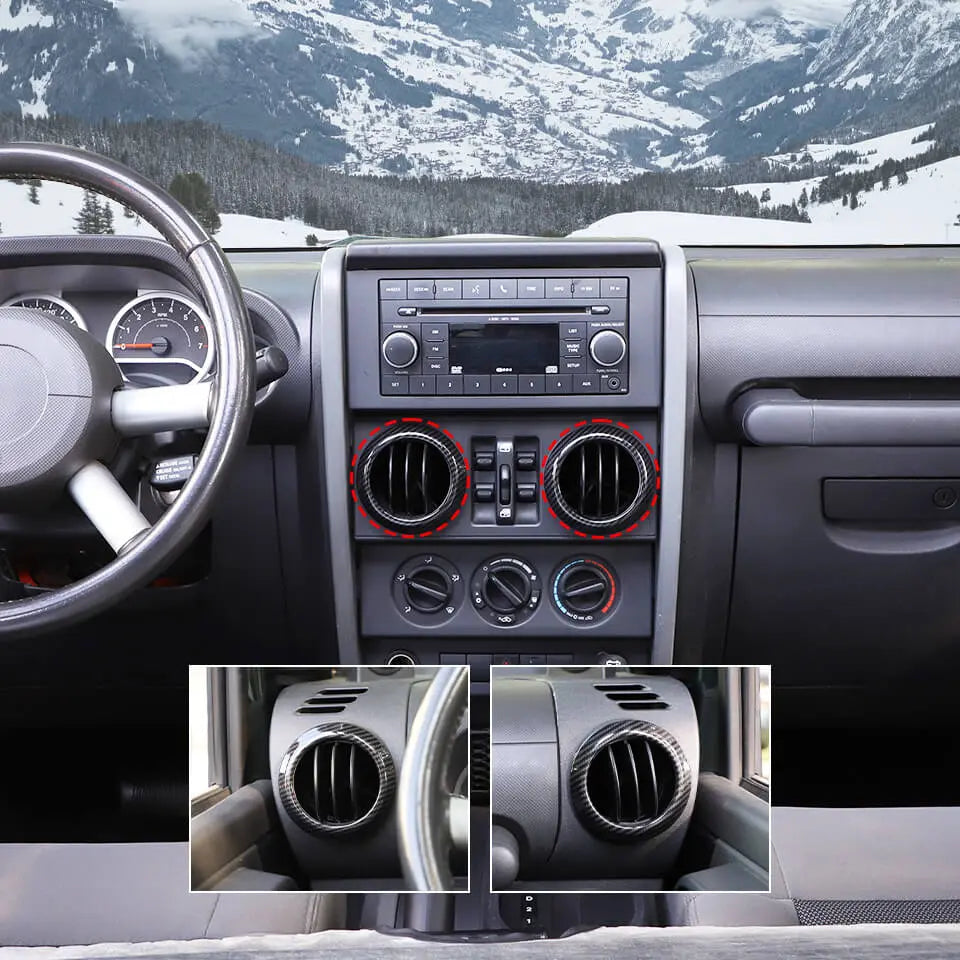 For 2007-2010 Jeep Wrangler JK JKU 22PCS Full Set Interior Decoration Trim Kit ABS Frame Trim