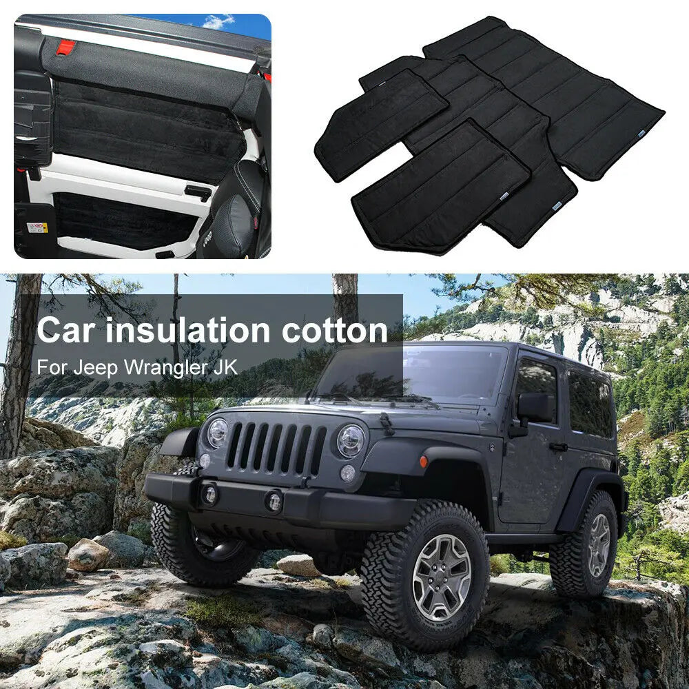 For 2007-2010 Jeep Wrangler JK JKU 4 Doors Headliner Roof Hardtop Freedom Panel Insulation Cotton Kit