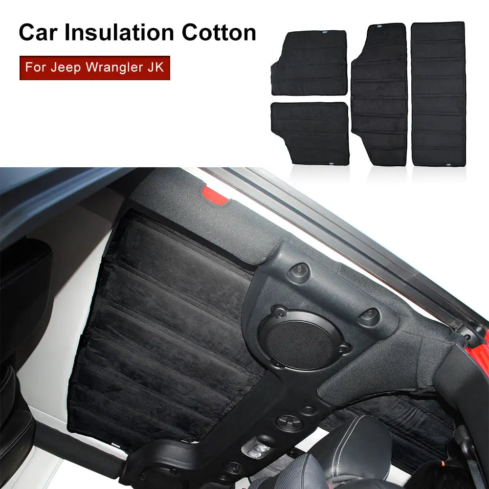 For 2007-2010 Jeep Wrangler JK JKU 4 Doors Headliner Roof Hardtop Freedom Panel Insulation Cotton Kit