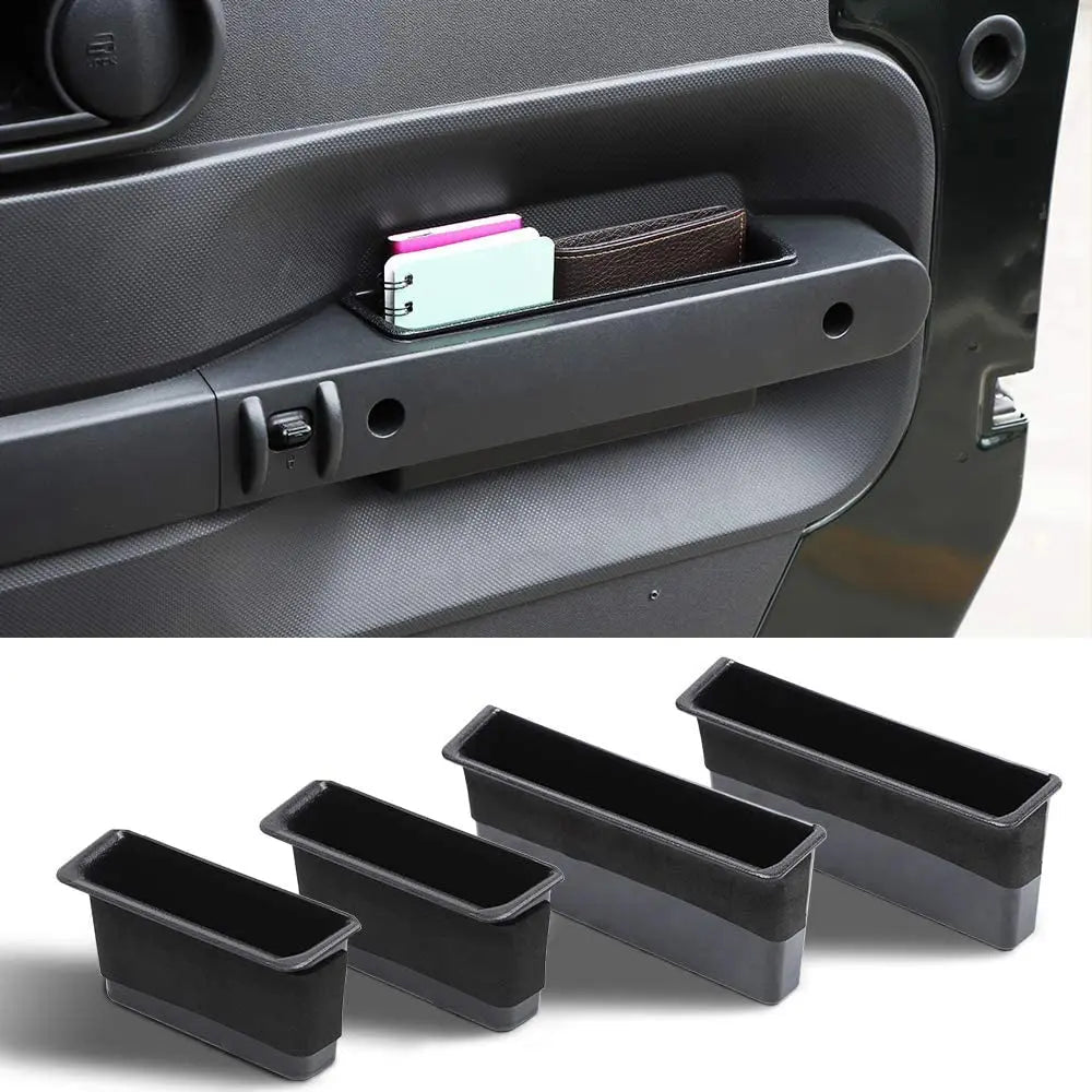 For 2007-2010 Jeep Wrangler JK JKU 4 PCS Inner Door Handle Pocket Storage Box, Organizer Grab Handle Bin