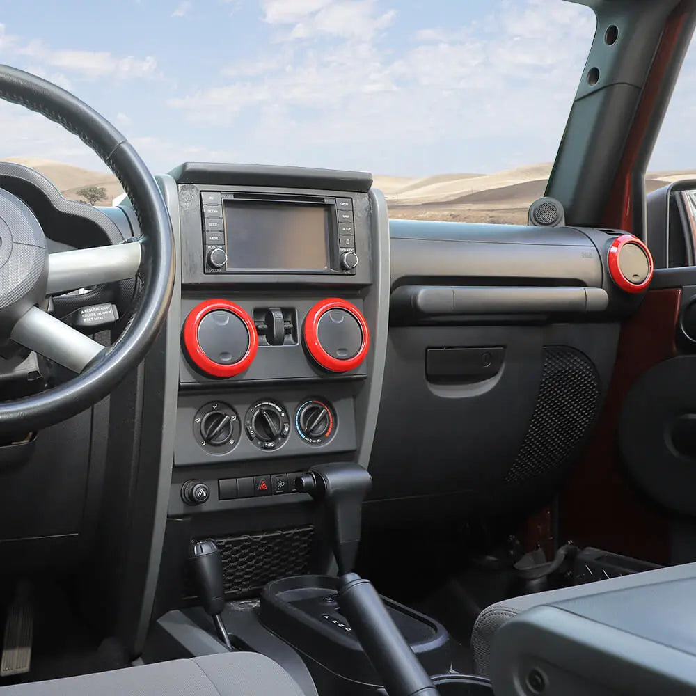 For 2007-2010 Jeep Wrangler JK JKU 4pcs AC Air Conditioning Vent Cover Trim Decoration Ring