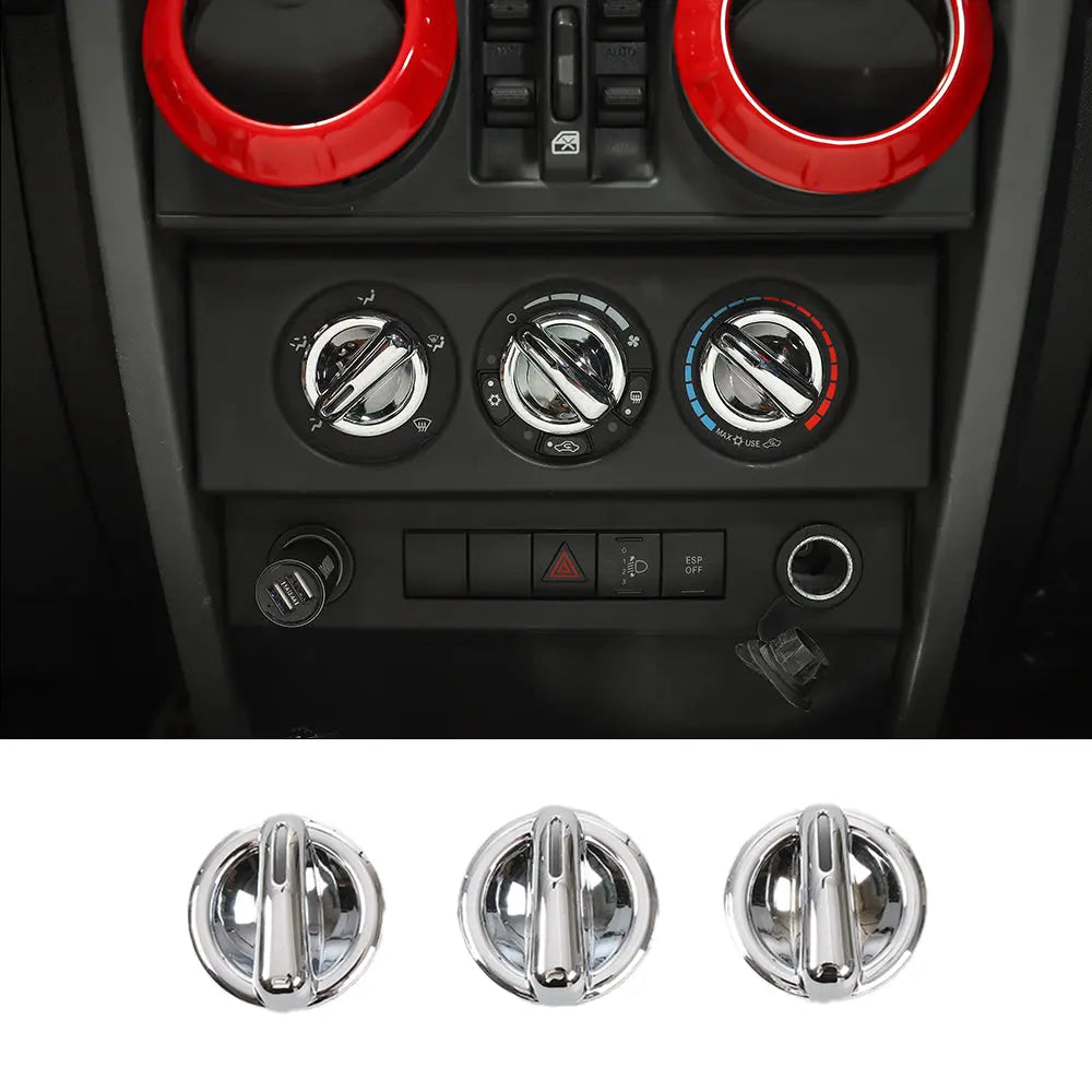 For 2007-2010 Jeep Wrangler JK JKU Air Conditioning Switch Knob Cover Trim