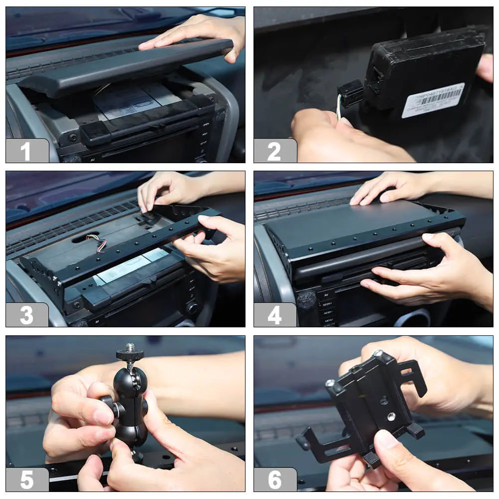 For 2007-2010 Jeep Wrangler JK JKU Black Aluminum Multi-function Mobile Phone Holder Mount Stand