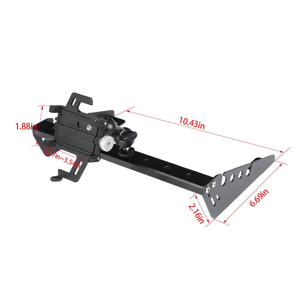 For 2007-2010 Jeep Wrangler JK JKU Black Aluminum Multi-function Mobile Phone Holder Mount Stand