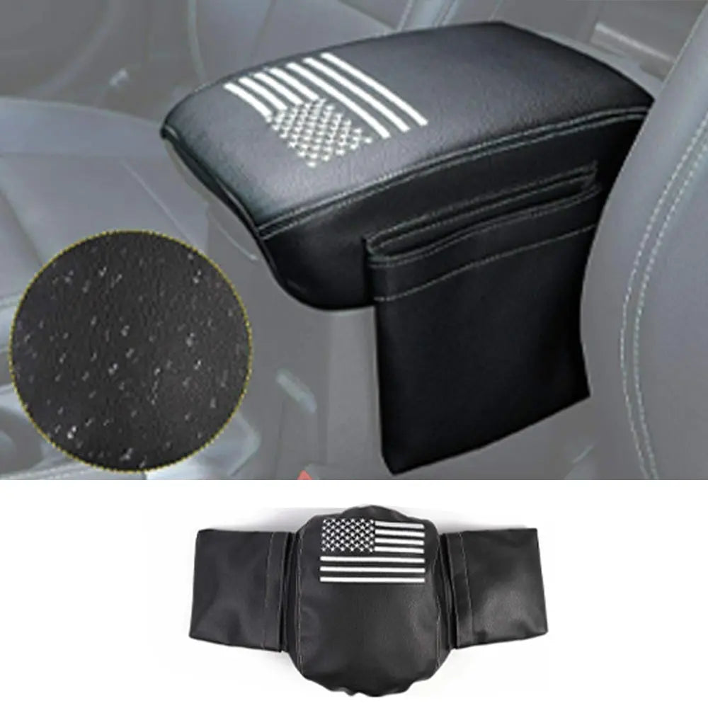 For 2007-2010 Jeep Wrangler JK JKU Center Console Armrest Pad Cover PU Leather