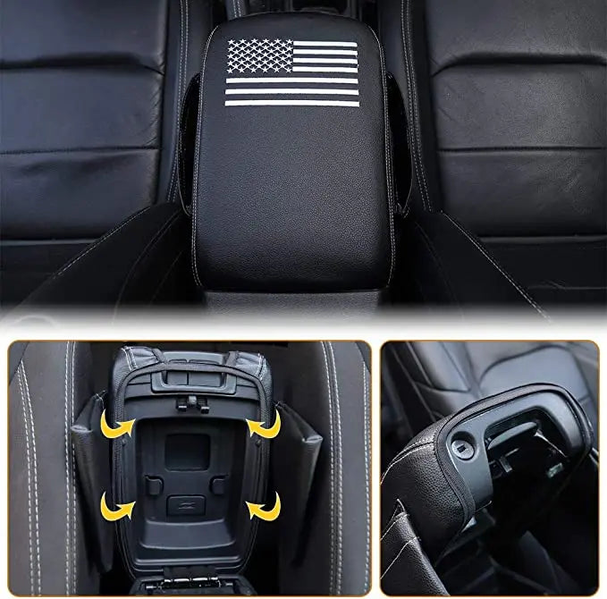 For 2007-2010 Jeep Wrangler JK JKU Center Console Armrest Pad Cover PU Leather
