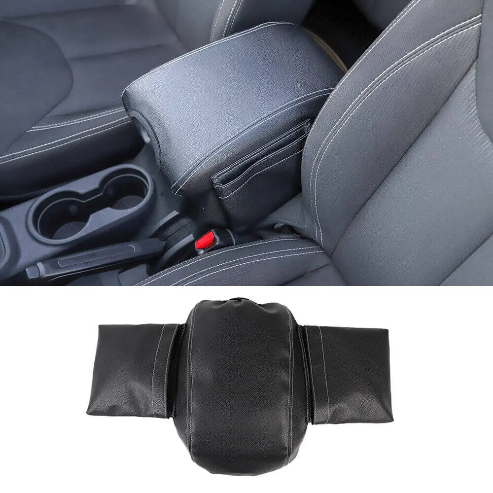 For 2007-2010 Jeep Wrangler JK JKU Center Console Armrest Pad Cover , with Storage Pockets
