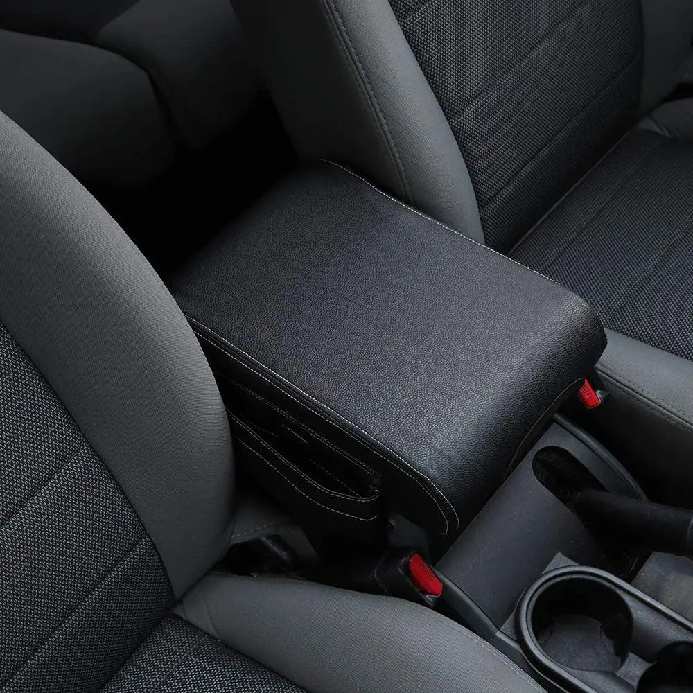 For 2007-2010 Jeep Wrangler JK JKU Center Console Armrest Pad Cover , with Storage Pockets