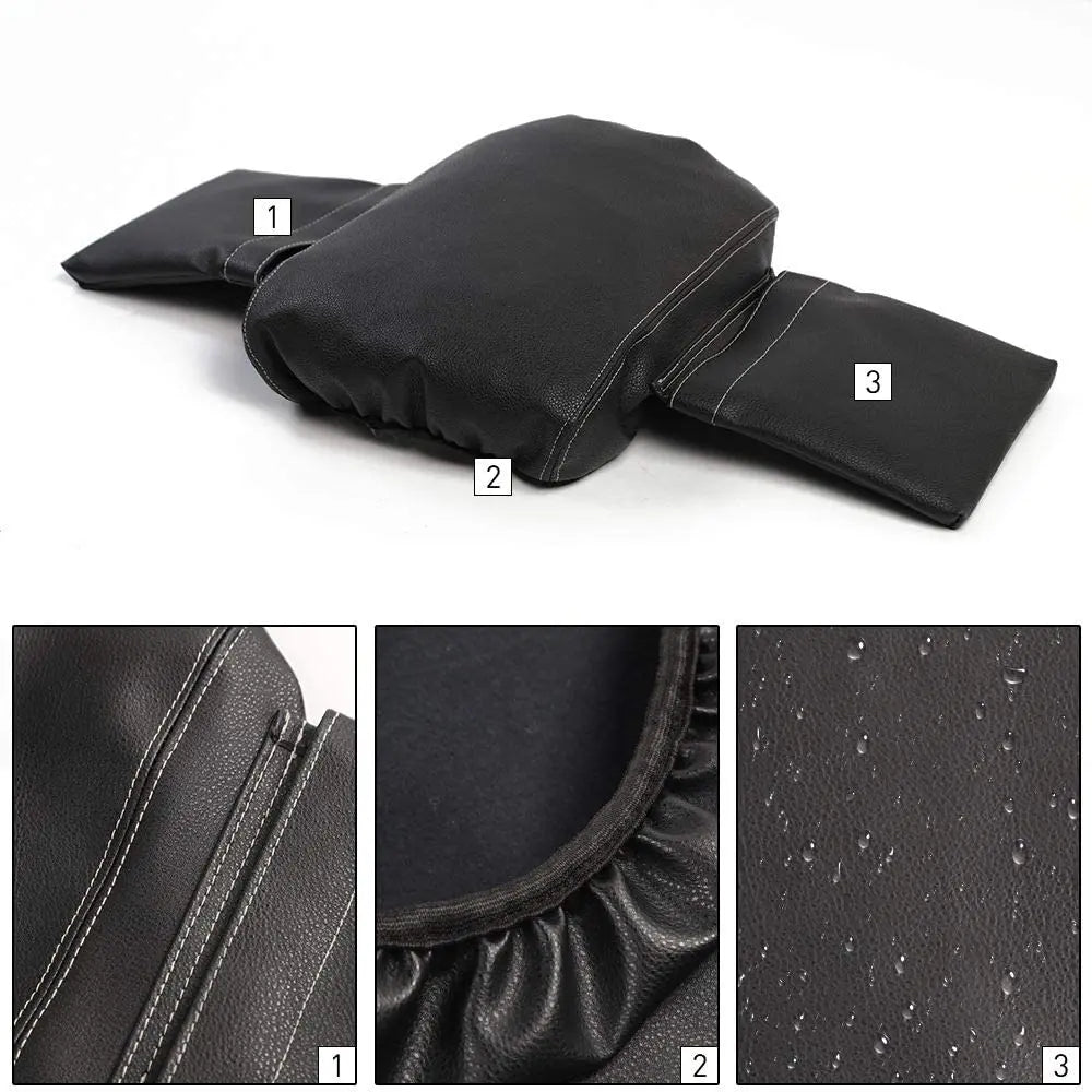 For 2007-2010 Jeep Wrangler JK JKU Center Console Armrest Pad Cover , with Storage Pockets