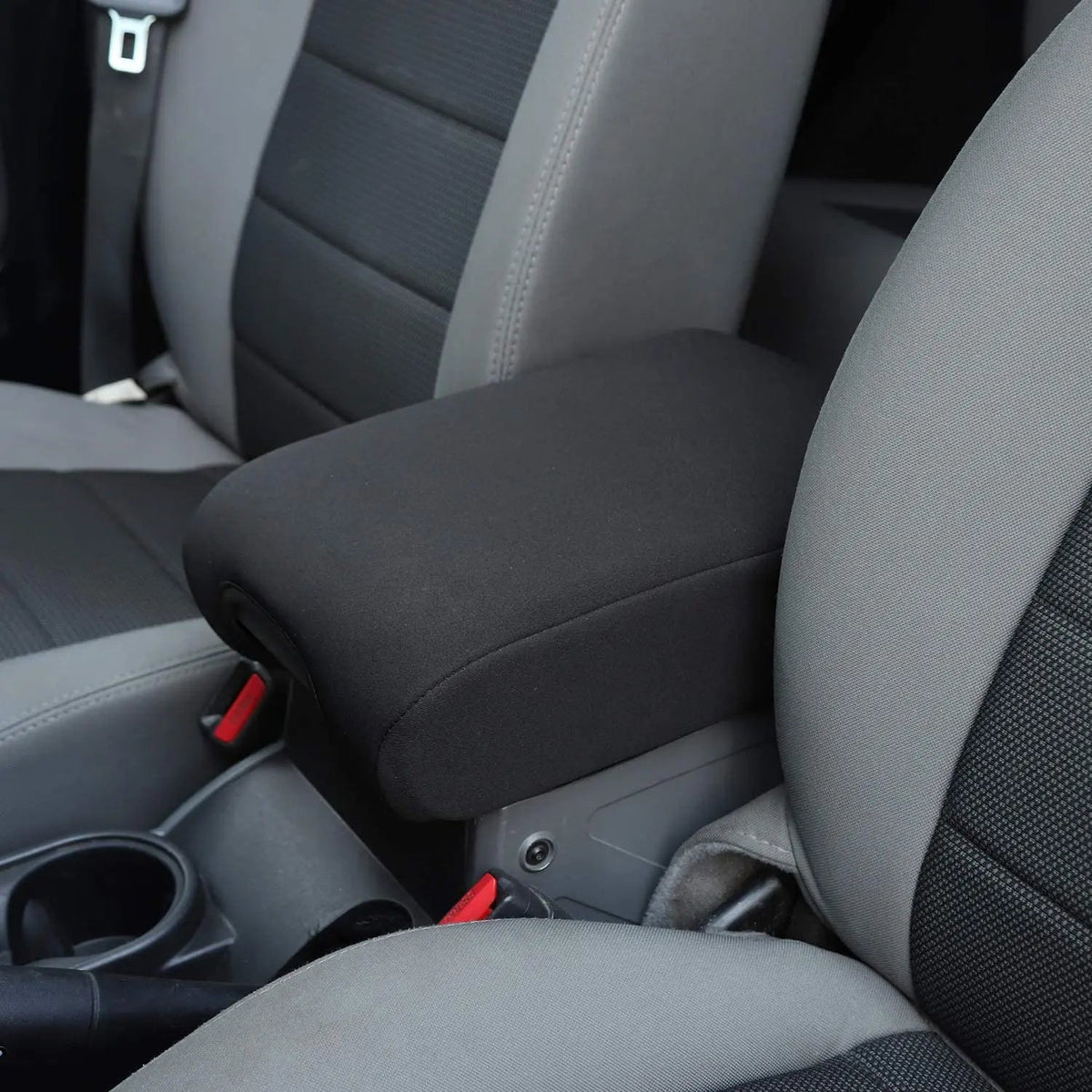 For 2007-2010 Jeep Wrangler JK JKU Center Console Cover Armrest Pad Cover, Black