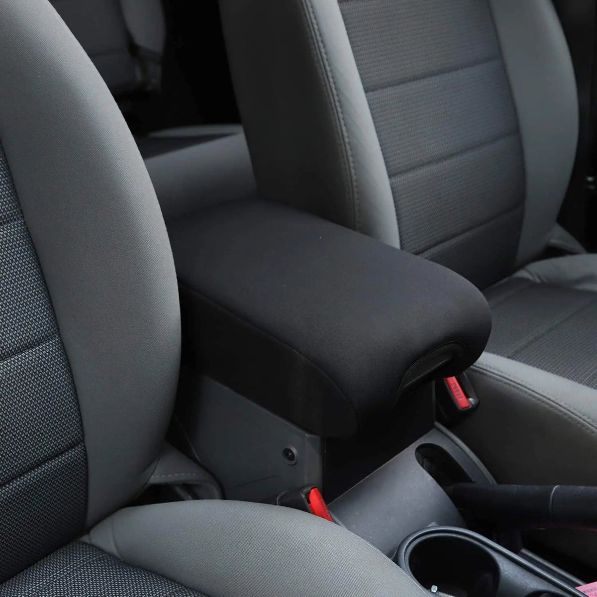 For 2007-2010 Jeep Wrangler JK JKU Center Console Cover Armrest Pad Cover, Black