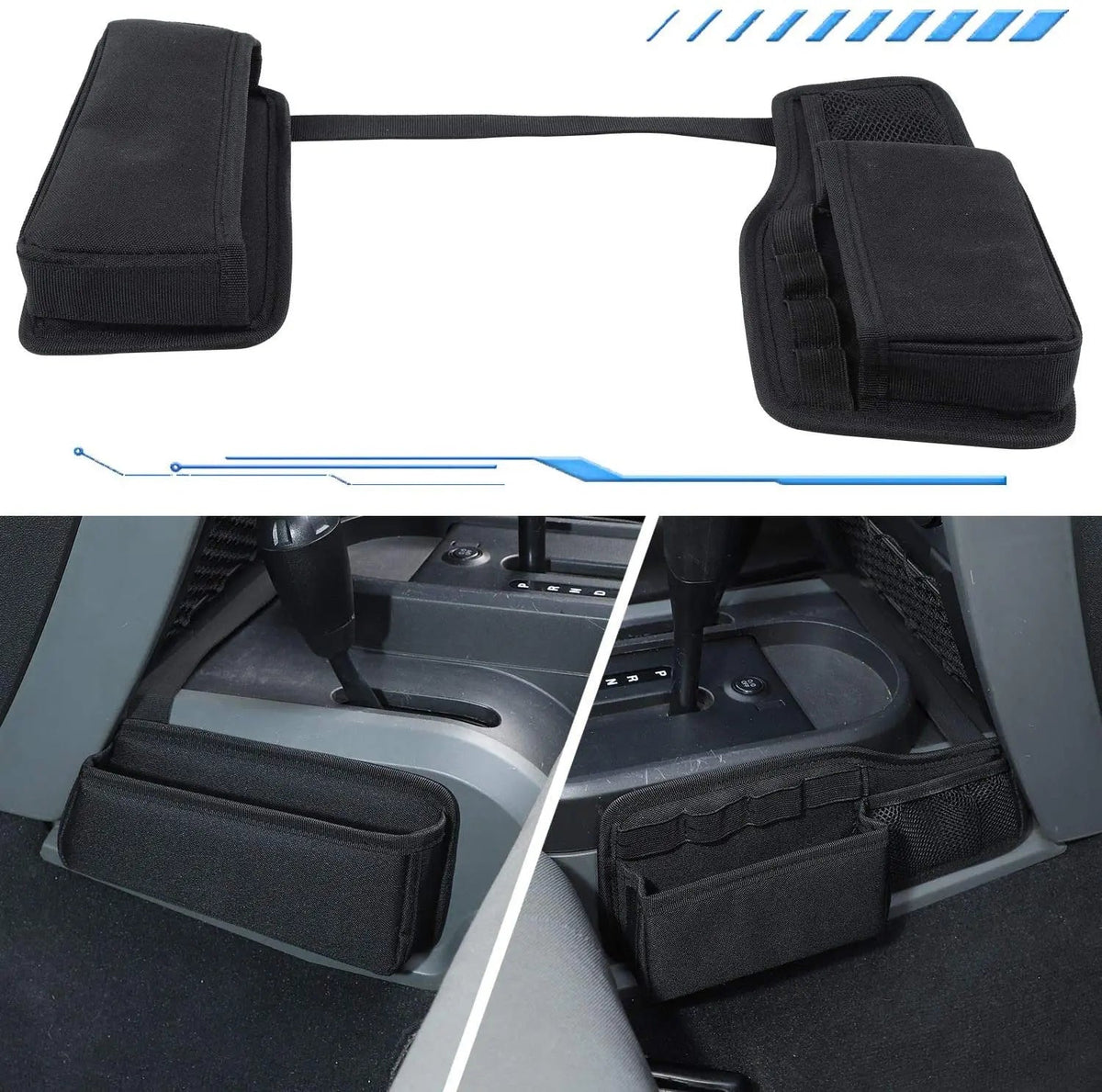 For 2007-2010 Jeep Wrangler JK JKU Center Console Gear Shift Storage Bag
