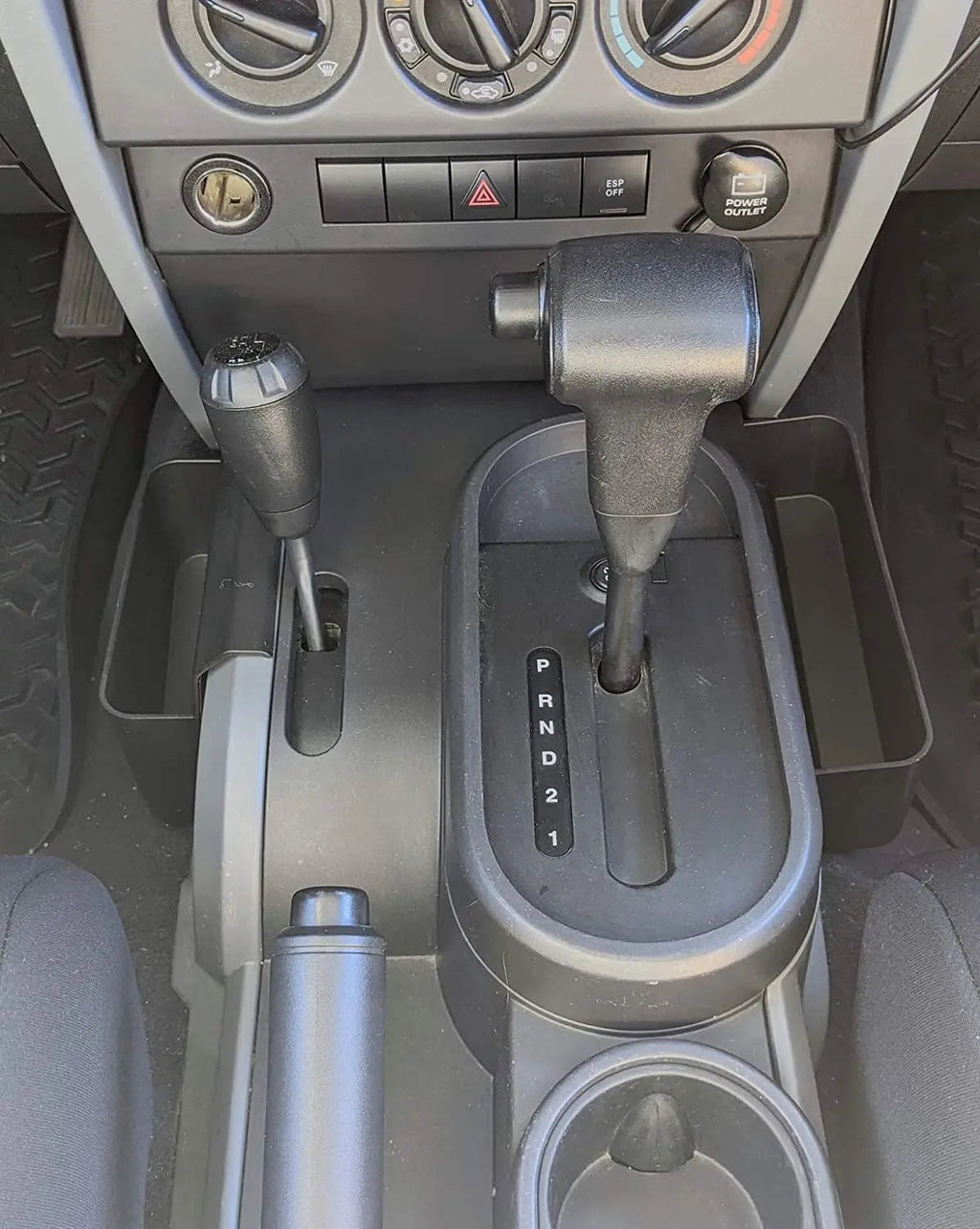 For 2007-2010 Jeep Wrangler JK JKU Center Console Gear Shift Storage Tray Box, Side Pocket Organizer
