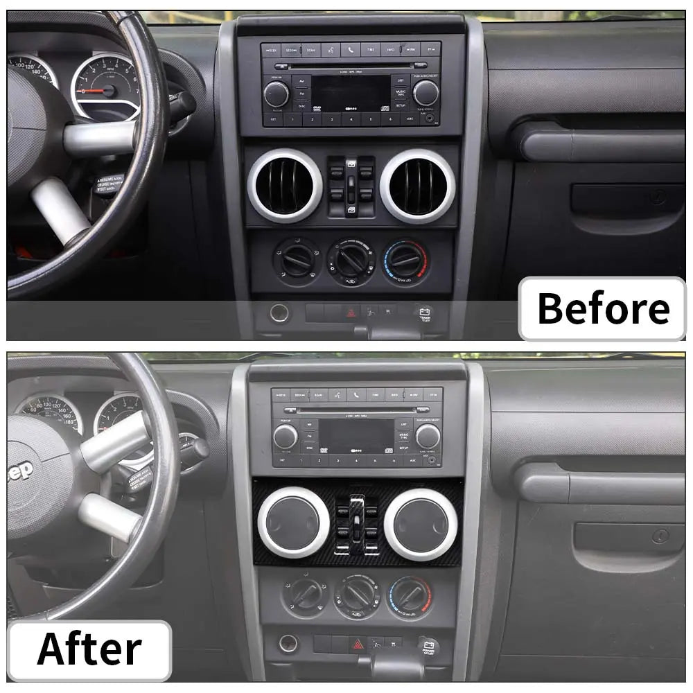 For 2007-2010 Jeep Wrangler JK JKU Central Control Window Button Panel Trim Cover