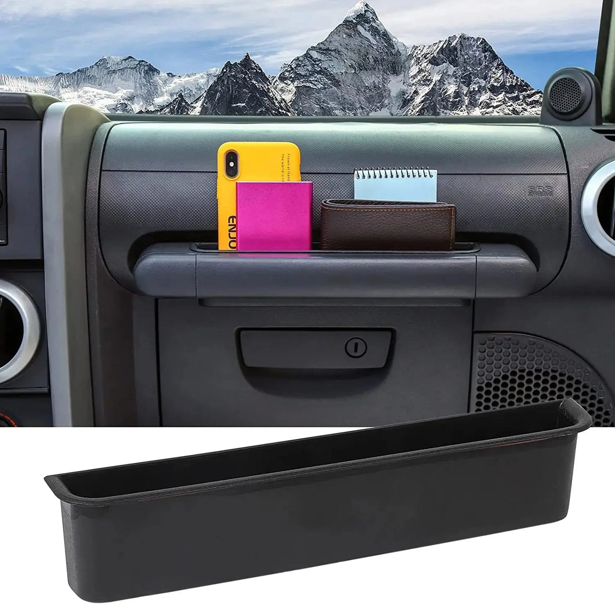 For 2007-2010 Jeep Wrangler JK JKU Passenger Co-Pilot Grab Handle Storage Box Tray Organizer