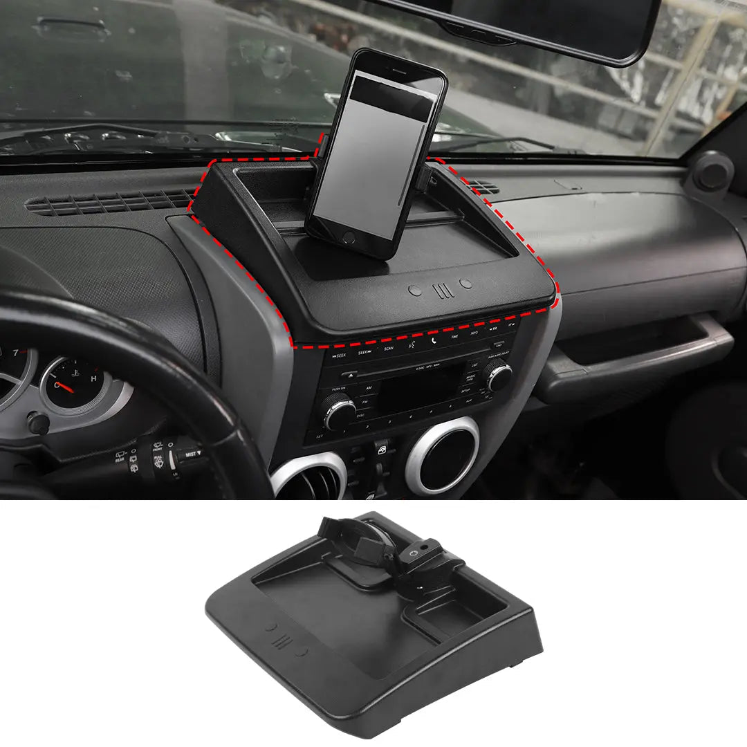 For 2007-2010 Jeep Wrangler JK JKU Dash Multi-Mount Phone Holder With Storage Tray