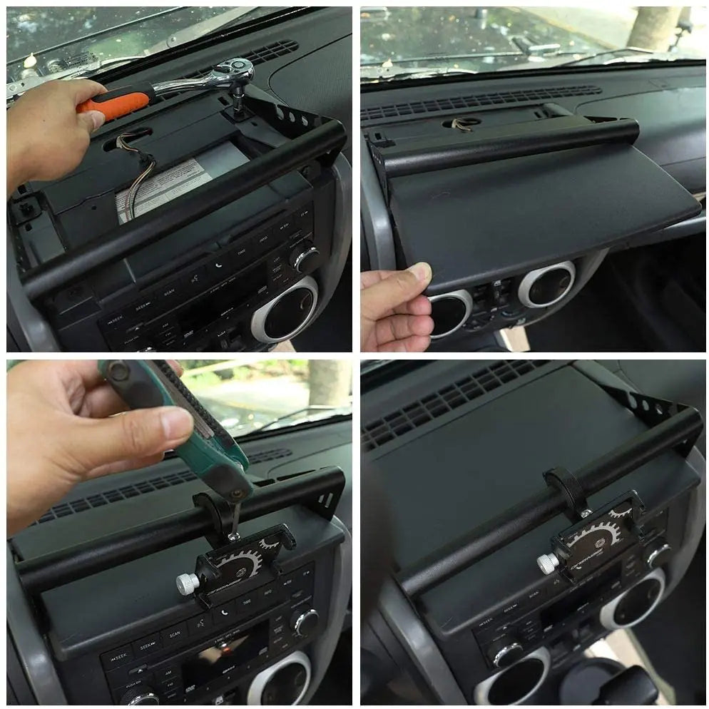 For 2007-2010 Jeep Wrangler JK JKU Dash Phone Holder Mount, Metal