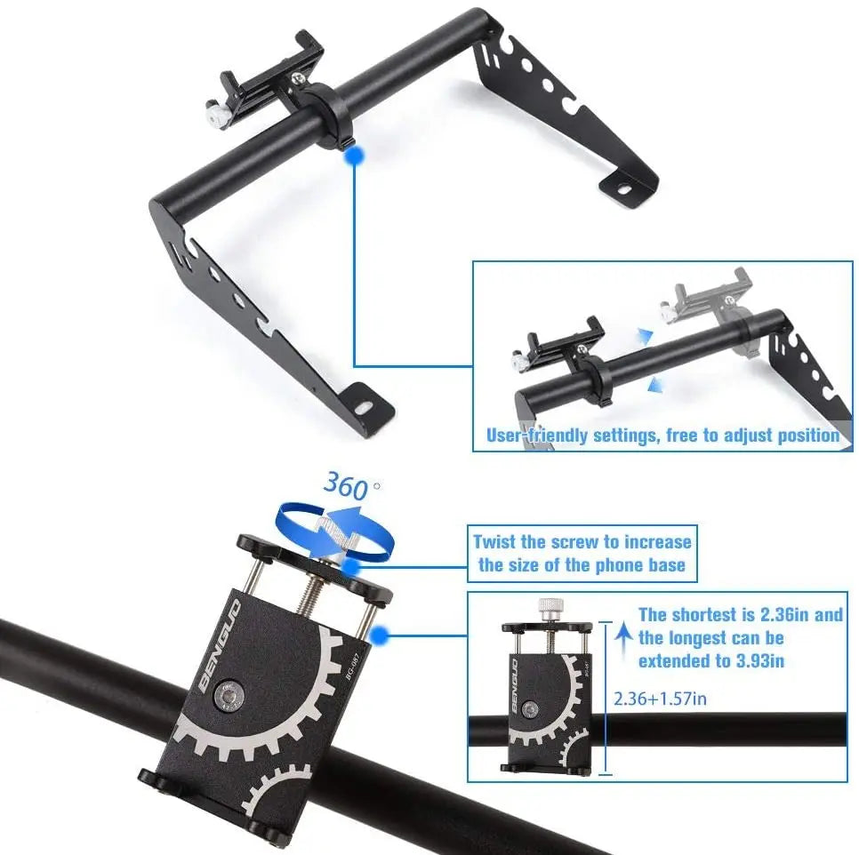 For 2007-2010 Jeep Wrangler JK JKU Dash Phone Holder Mount, Metal