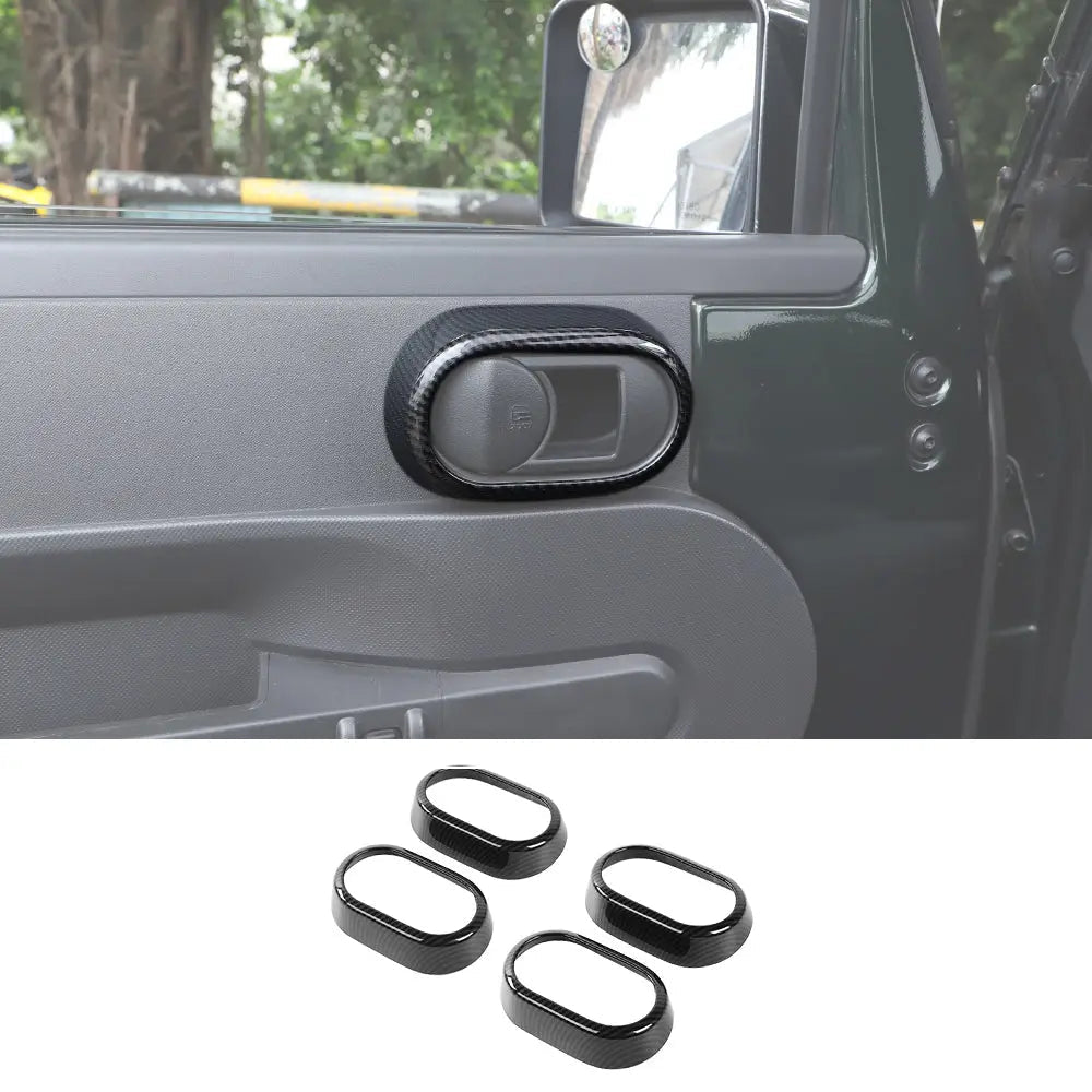 For 2007-2010 Jeep Wrangler JK JKU Door Handle Grab Knob Trim Cover Ring Inserts