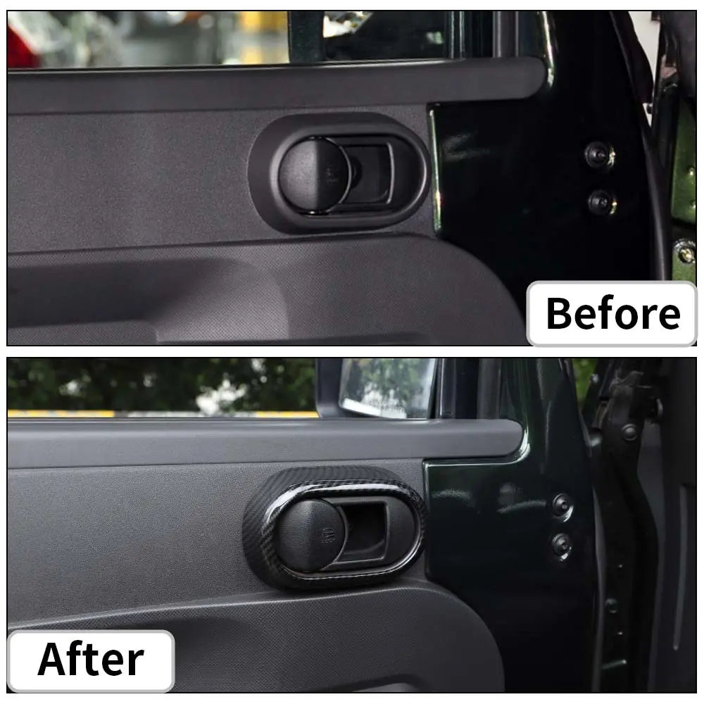 For 2007-2010 Jeep Wrangler JK JKU Door Handle Grab Knob Trim Cover Ring Inserts