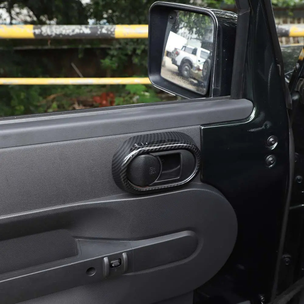 For 2007-2010 Jeep Wrangler JK JKU Door Handle Grab Knob Trim Cover Ring Inserts