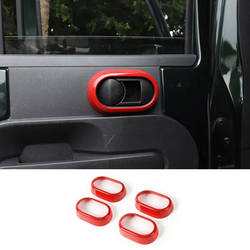 For 2007-2010 Jeep Wrangler JK JKU Door Handle Grab Knob Trim Cover Ring Inserts