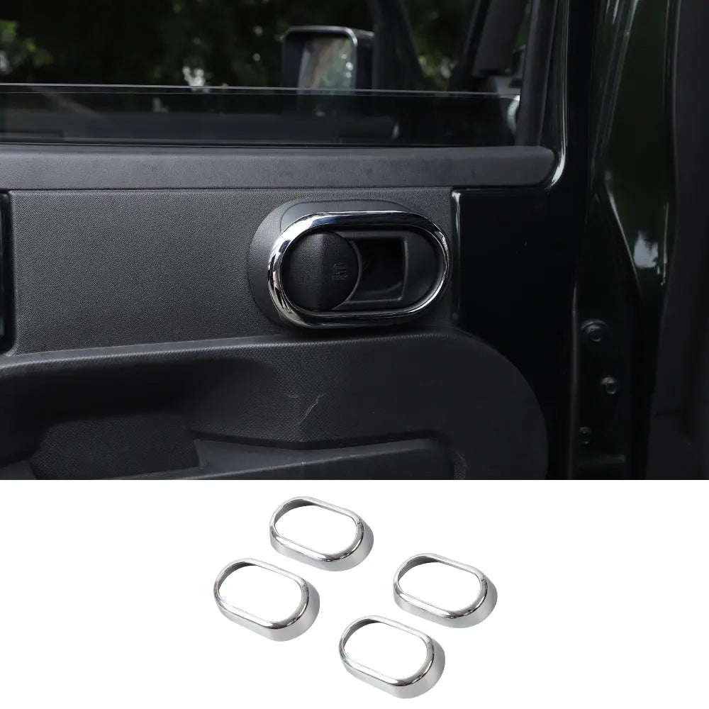 For 2007-2010 Jeep Wrangler JK JKU Door Handle Grab Knob Trim Cover Ring Inserts