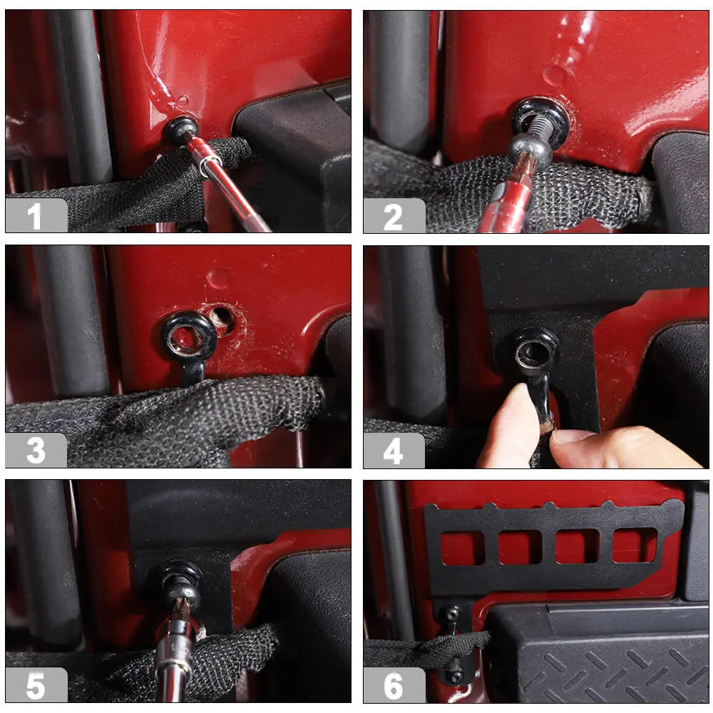 For 2007-2010 Jeep Wrangler JK JKU Front Door Shelf Cargo Rack Luggage Holder Storage Kit