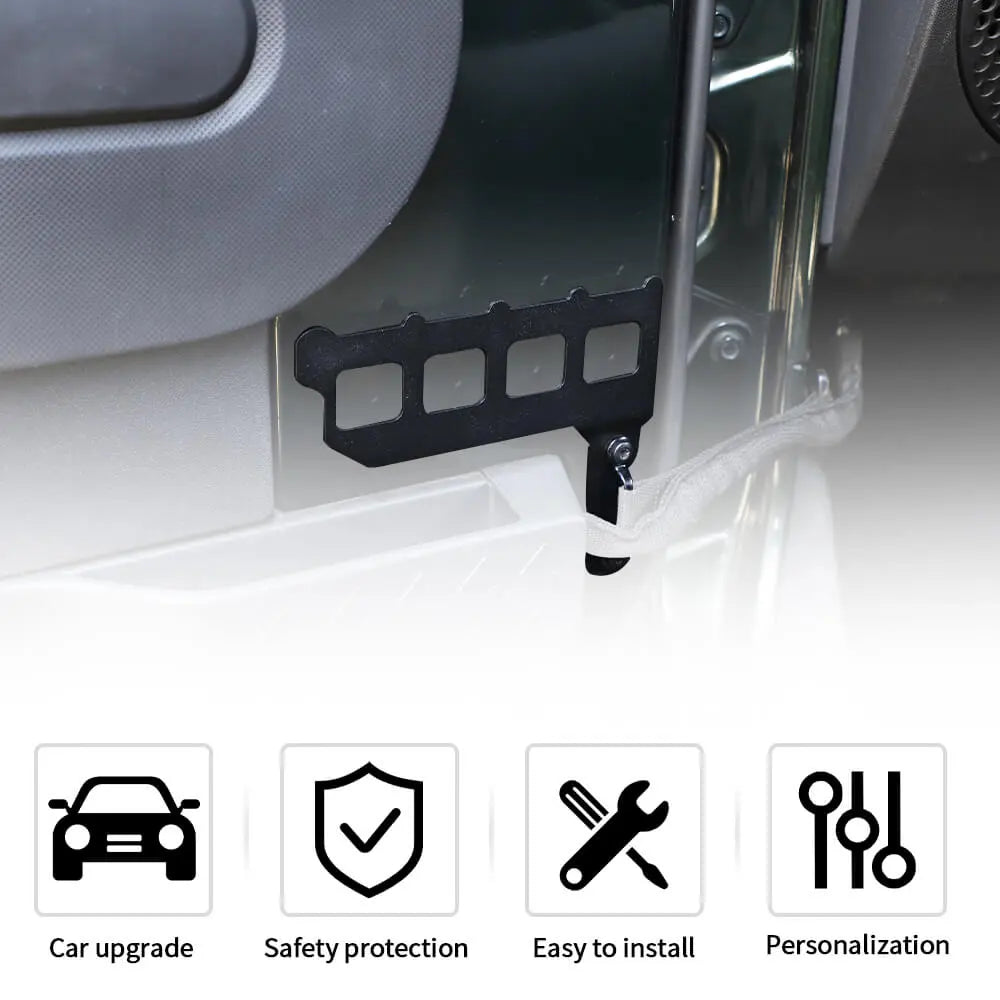 For 2007-2010 Jeep Wrangler JK JKU Front Door Shelf Cargo Rack Luggage Holder Storage Kit