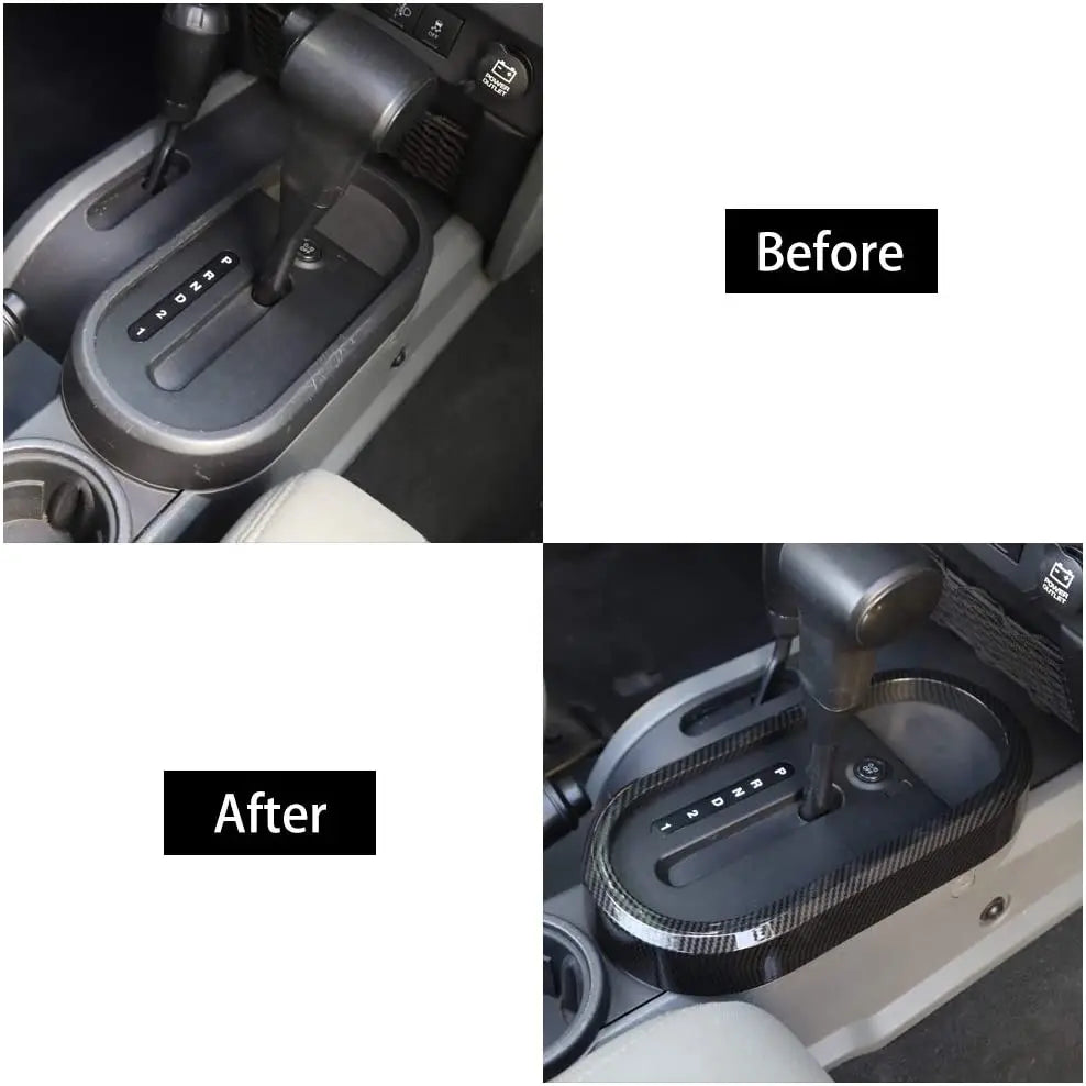 For 2007-2010 Jeep Wrangler JK JKU Gear Shift Panel Trim Cover Front & Rear Cup Holder Trim Cover
