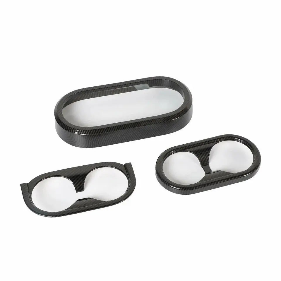 For 2007-2010 Jeep Wrangler JK JKU Gear Shift Panel Trim Cover Front & Rear Cup Holder Trim Cover