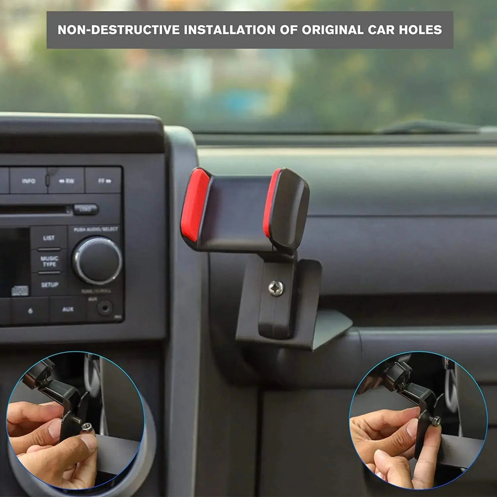 For 2007-2010 Jeep Wrangler JK JKU Multi-Functional JK Phone Holder, 2 in 1 Phone & Walkie Talkie Bracket
