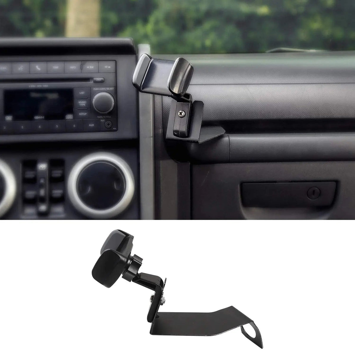 For 2007-2010 Jeep Wrangler JK JKU Multi-Functional JK Phone Holder, 2 in 1 Phone & Walkie Talkie Bracket
