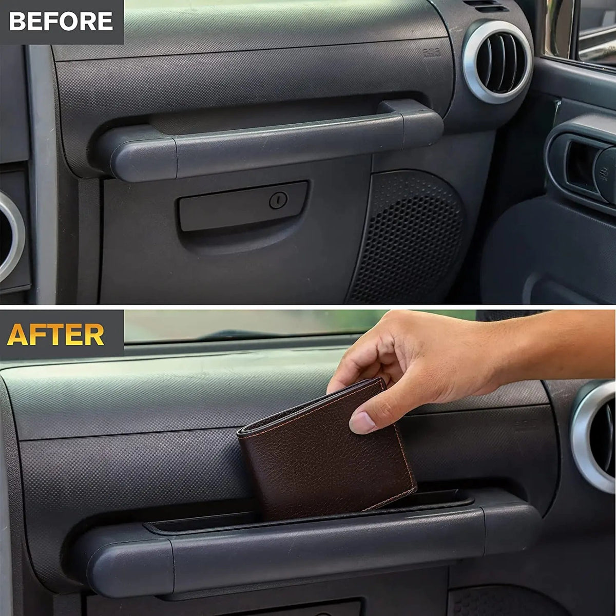 For 2007-2010 Jeep Wrangler JK JKU Passenger Co-Pilot Grab Handle Storage Box Tray Organizer