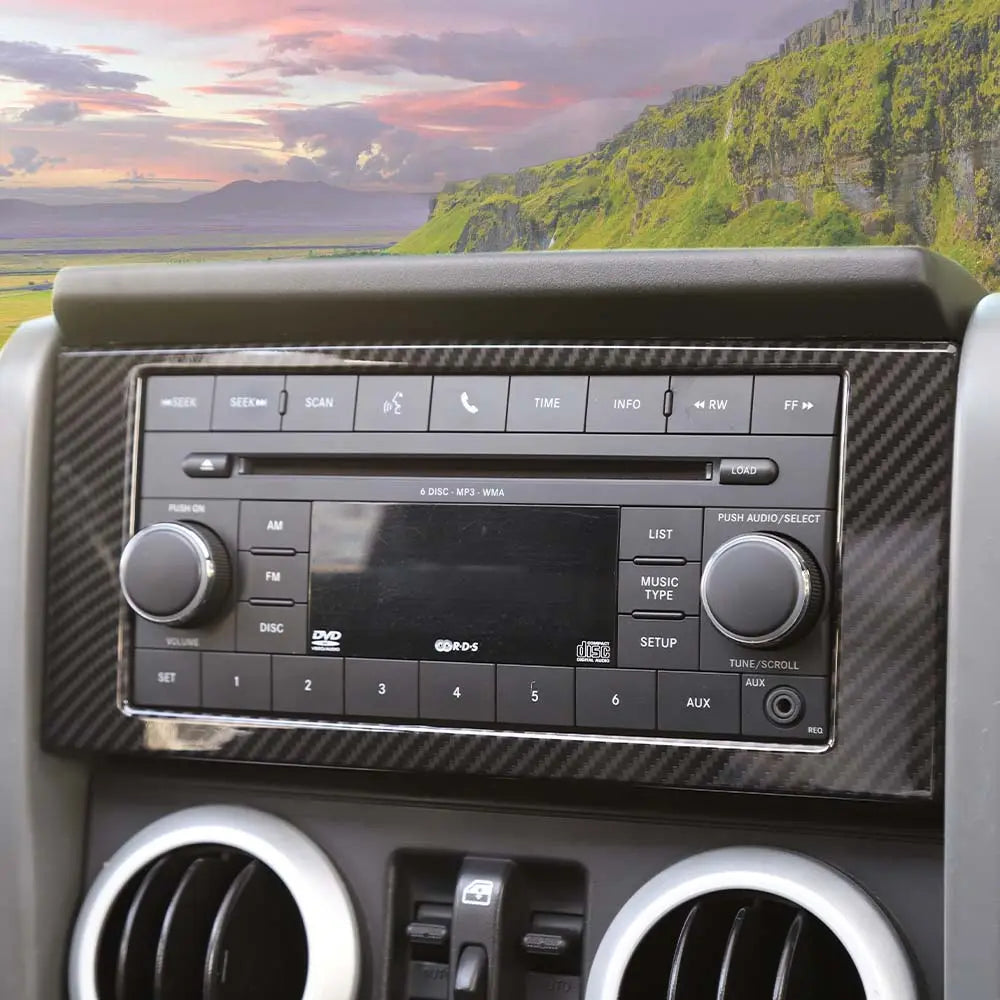 For 2007-2010 Jeep Wrangler JK JKU Radio CD Screen Frame Cover Trim