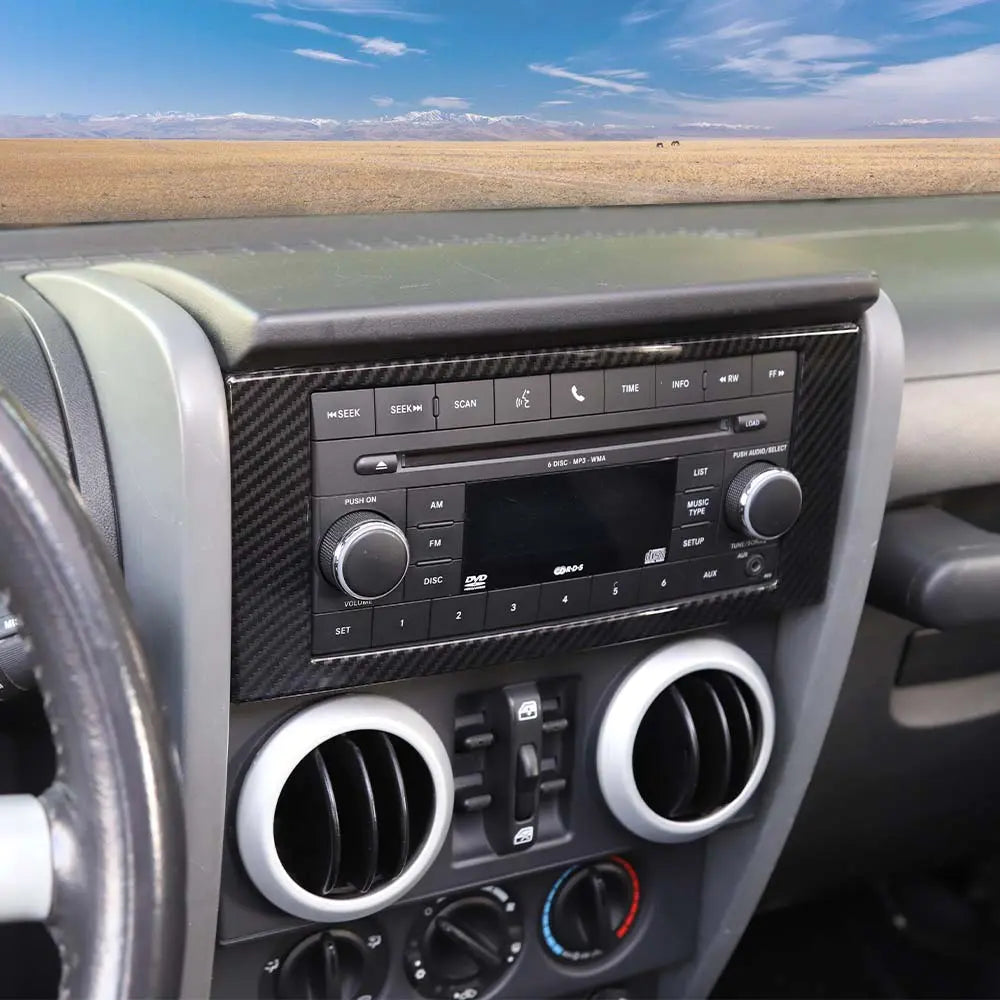 For 2007-2010 Jeep Wrangler JK JKU Radio CD Screen Frame Cover Trim