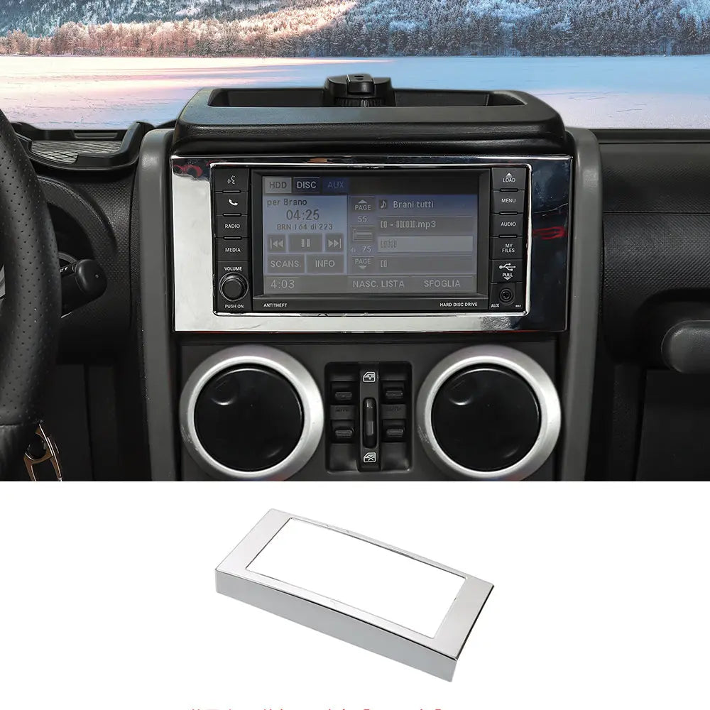 For 2007-2010 Jeep Wrangler JK JKU Radio CD Screen Frame Cover Trim