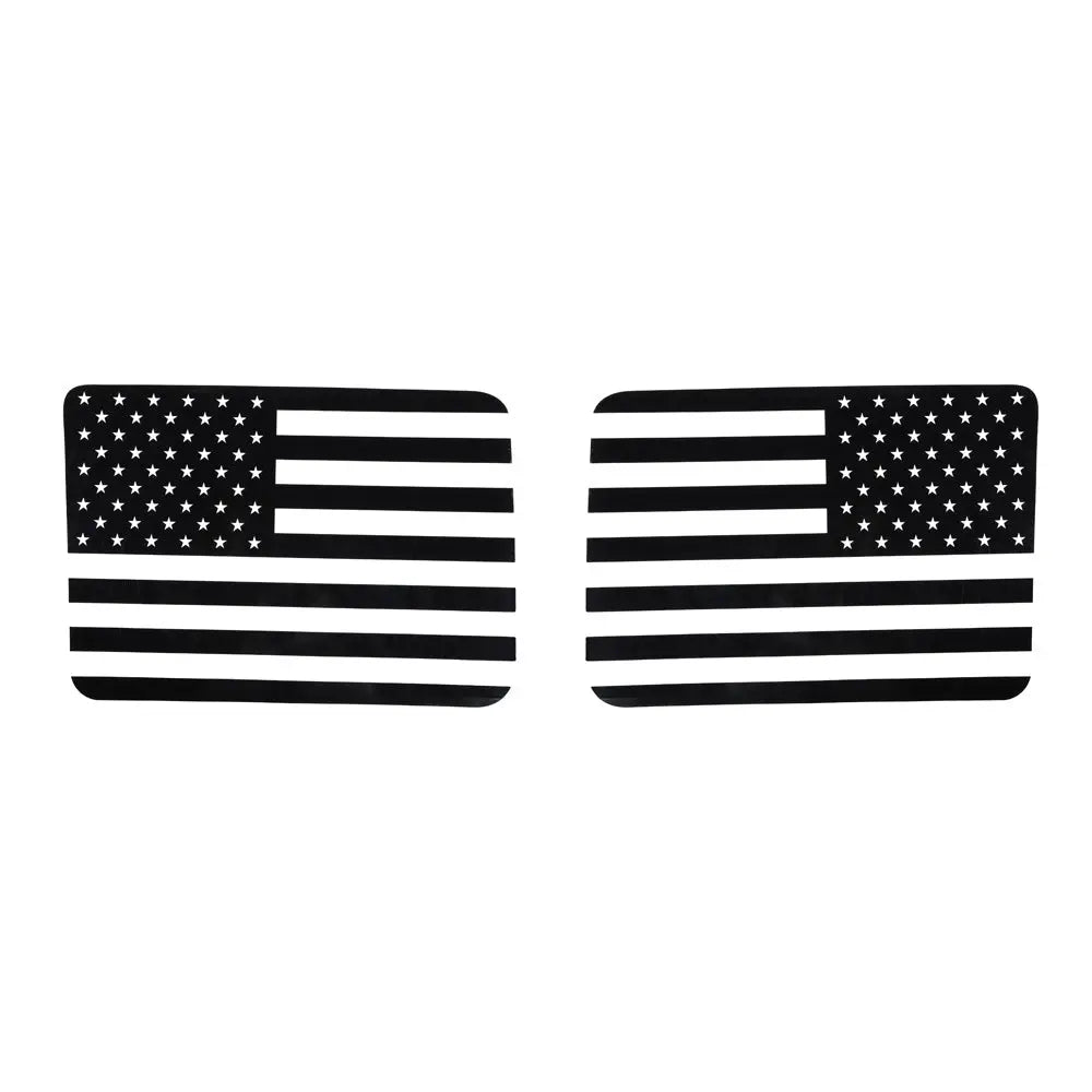 For 2007-2010 Jeep Wrangler JK JKU Rear Window American Flags Trim Sticker Decals Black