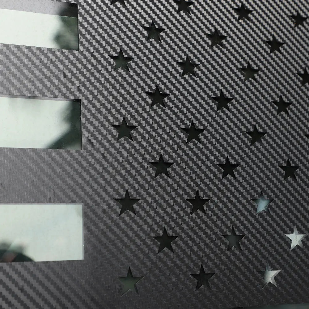 For 2007-2010 Jeep Wrangler JK JKU Rear Window American Flags Trim Sticker Decals Carbon Fiber