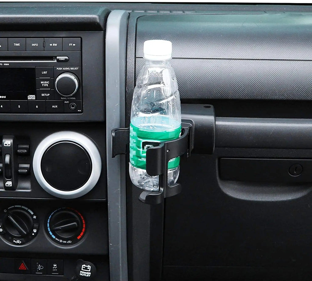 For 2007-2010 Jeep Wrangler JK Multi-Function Drink Cup Phone Holder, 2 in 1 Bolt-on Stand Bracket Organizer