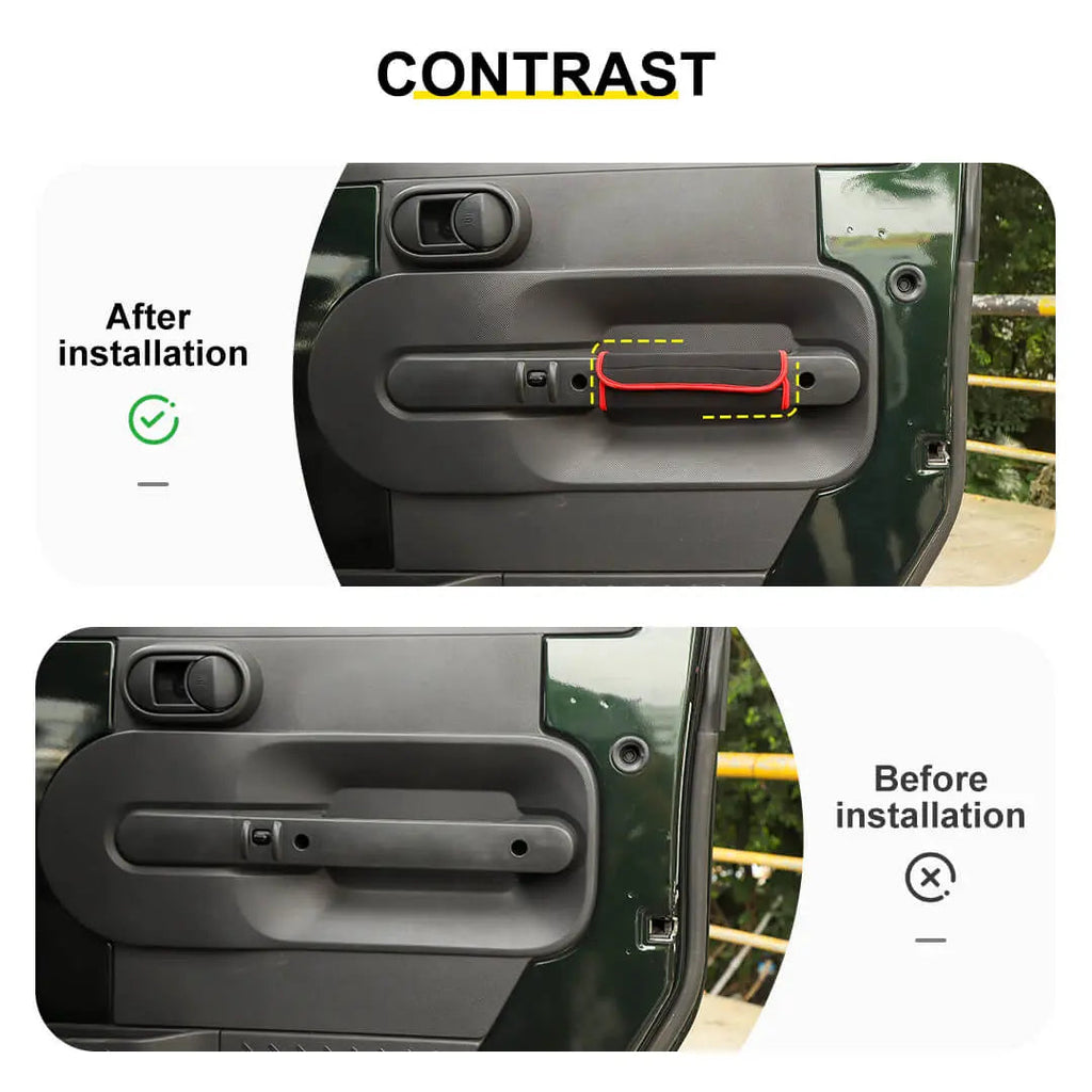 For 2007-2010 Jeep Wrangler JK Red Interior Door Handle Neoprene Cover Accessories（4 pcs）