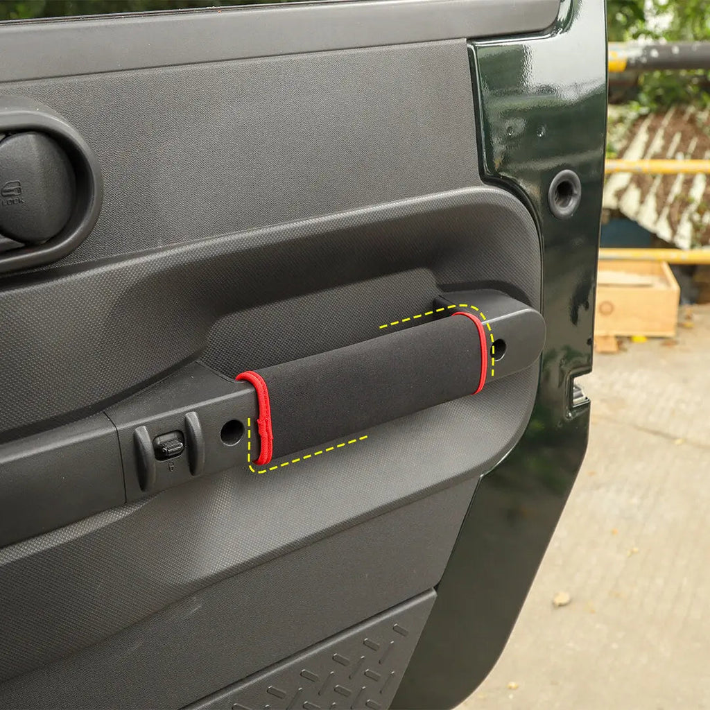For 2007-2010 Jeep Wrangler JK Red Interior Door Handle Neoprene Cover Accessories（4 pcs）