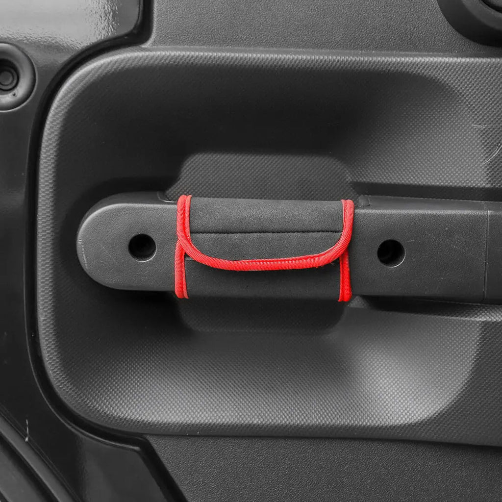 For 2007-2010 Jeep Wrangler JK Red Interior Door Handle Neoprene Cover Accessories（4 pcs）